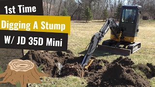 John Deere 35D: First Time Digging With Mini Excavator