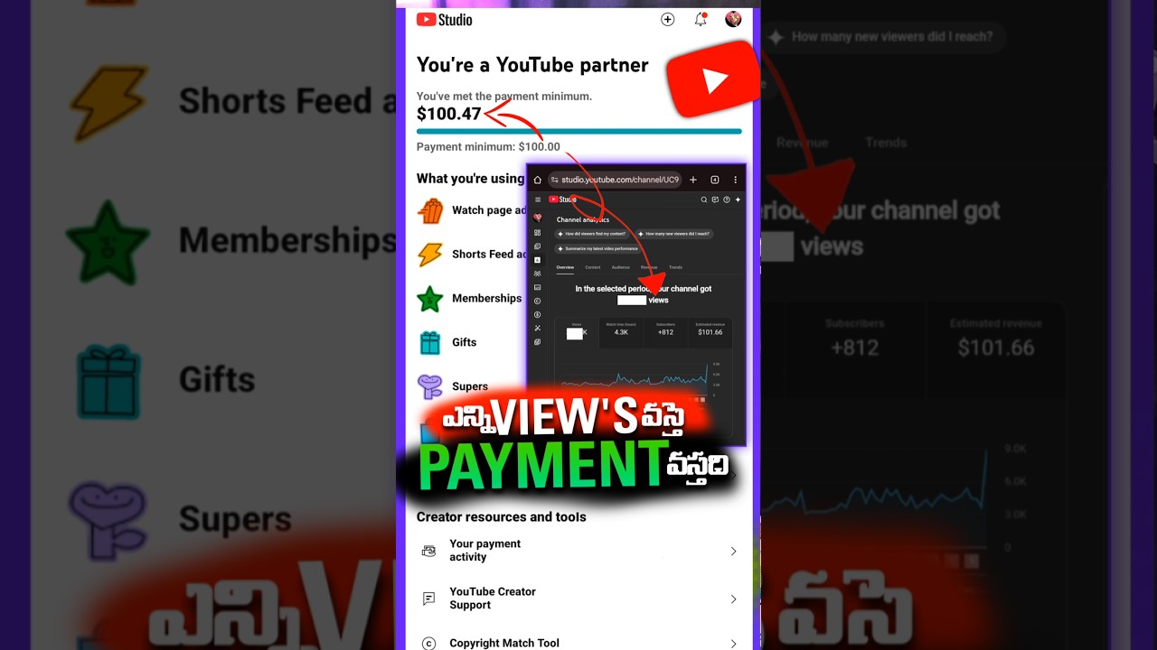 ఎన్ని View's వస్తె Youtube లో Payment $100 Dollars వస్తాయి..? 💵
