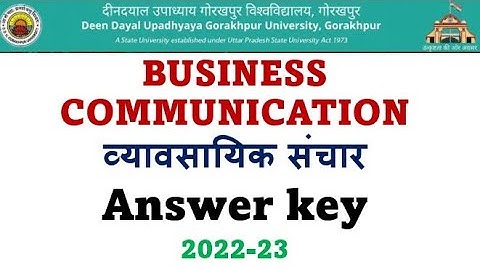Business communication paper 2| Answer key | end term exam 2022-23