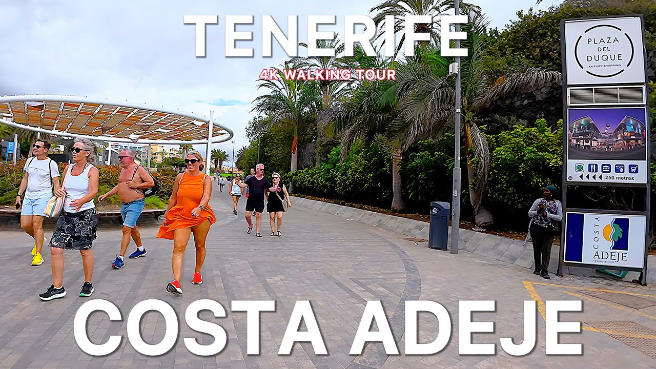 TENERIFE 🌴 Evening Walk in Costa Adeje | Lively streets of Spain in 4K