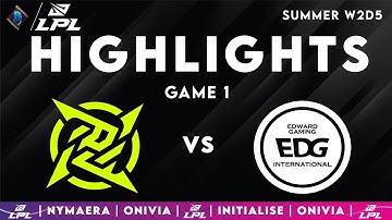 NIP vs EDG Highlights Game 1 LPL 2025 Split 3 W2D5 Ninjas in Pyjamas vs EDward Gaming by Onivia