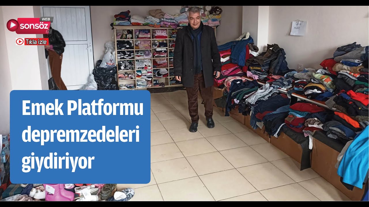 Emek Platformu depremzedeleri giydiriyor