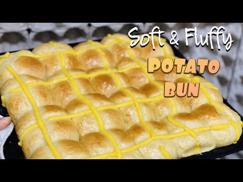 Soft & Fluffy POTATO BREAD with custard topping