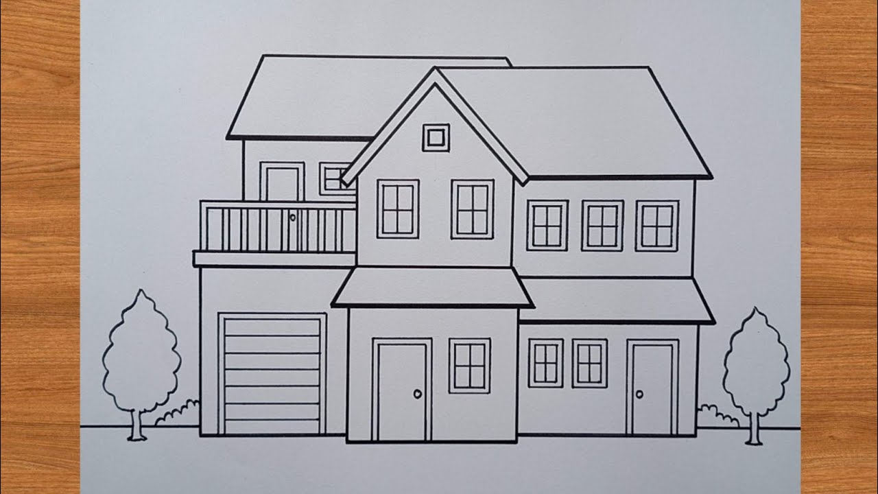 How to Draw a House | Easy For Beginners | House Drawing - YouTube