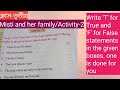 class-3/Activity-2/Misti and her family/write 'T' True and 'F' for False statements in the boxes .