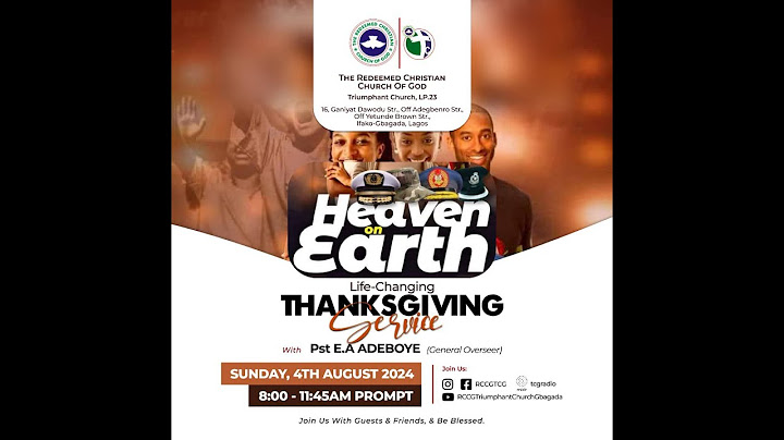 HEAVEN ON EARTH | THANKSGIVING SERVICE AUGUST 2024 | SUNDAY 4 AUG 2024