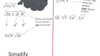 Simplifying Radicals with exponents and variables