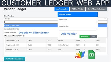 Customer Vendor Ledger Management with Google Apps Script Web App | B47