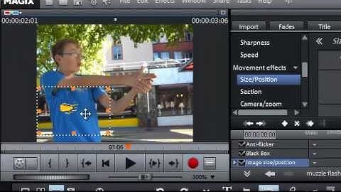 How to do 3 diffrent muzzle flashes on magix movie edit pro mx plus