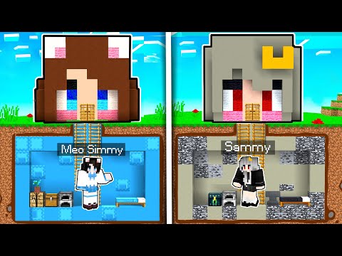 Mèo Simmy Thử Thách Xây CĂN HẦM BÍ MẬT AN TOÀN SIMMY VÀ SAMMY Trong Minecraft