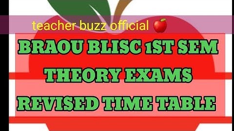 Braou blisc 1st semester ||Exam ||new Time Table || 