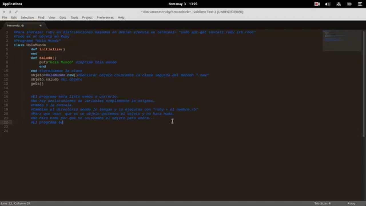 Ruby programa #1 "Hola Mundo" - YouTube