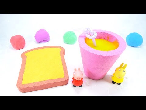 Subin Learn Colors Kinetic Sand | DIY How to Make Sandwich Milk Cup Fun For Kids