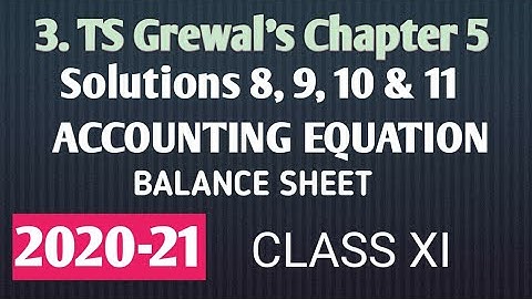 3. Accounting Equation (BalanceSheet) TS Grewal