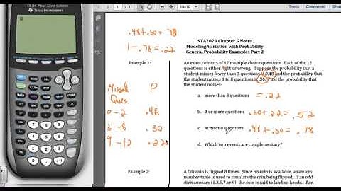 STA2023 Chapter 5 Video 6 General Examples Part 2