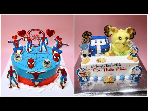 Video Làm bánh kem thôi nôi tuổi chuột, bánh kem người nhện... - youtube