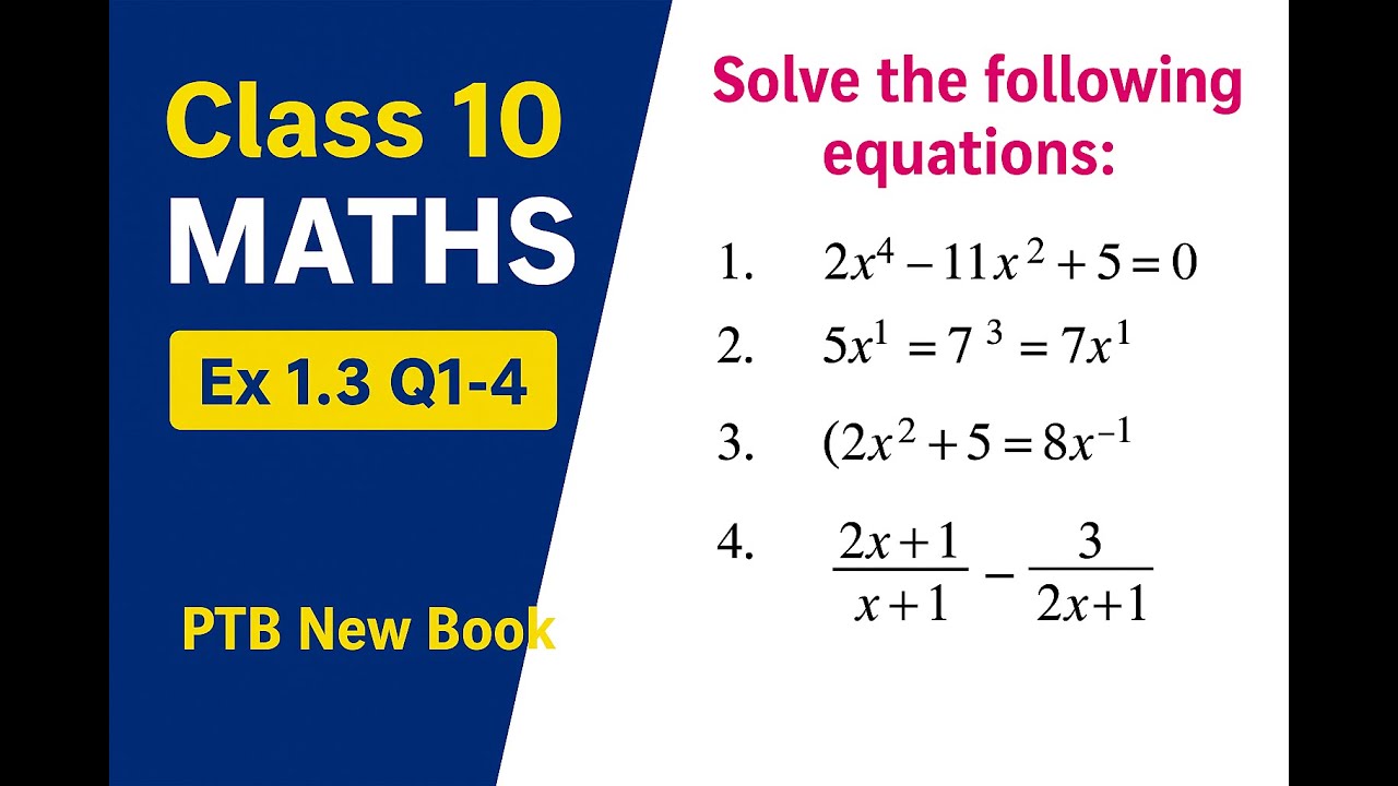 10th Class Math Unit 1 Ex 1.3 Full Solution | Q1 Q2 Q3 Q4 | Solve the ...