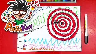 картинка: Мишень и стрелы из сказки Маленькая Баба Яга - уроки рисования для детей