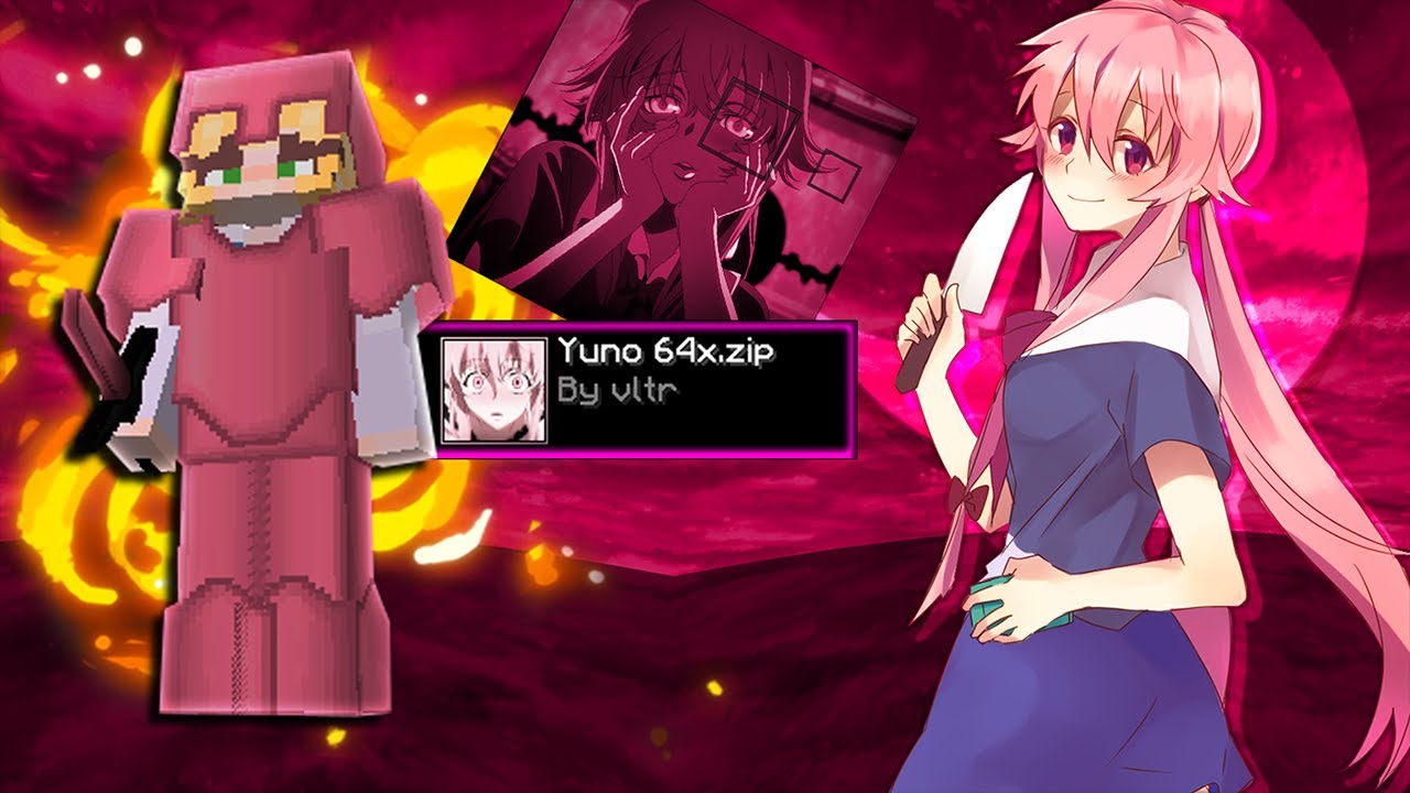 Yuno Gasai 64x - MINECRAFT BEDWARS PVP TEXTURE PACK 1.8.9 (Anime