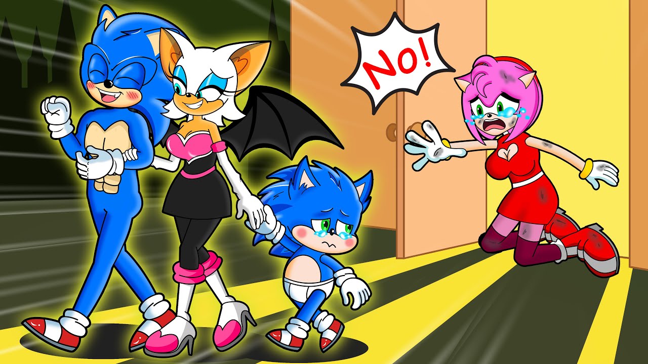 Poor Mommy Amy & Mom Rouge - Sonic! Please Don't Leave Me Alone - Sonic Life Stories