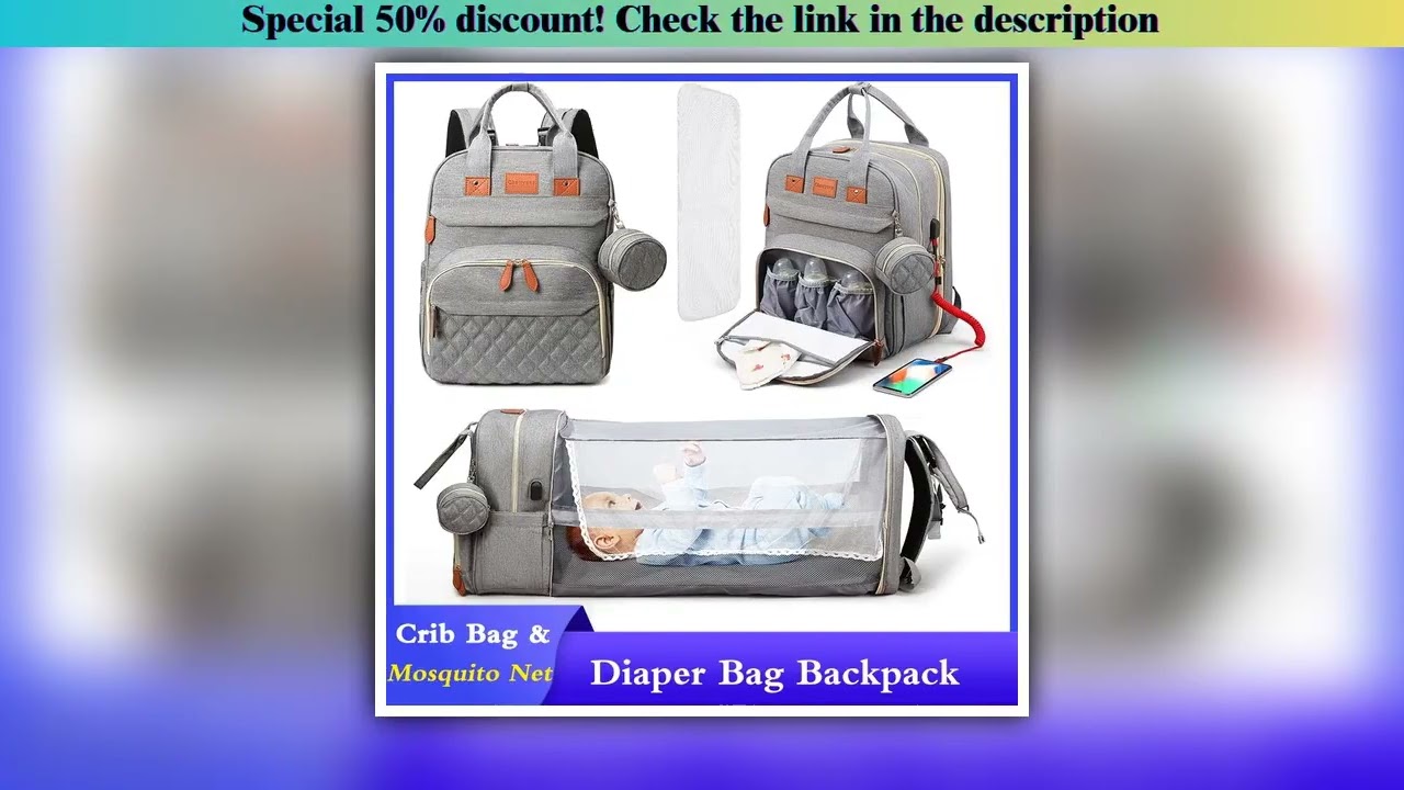 Best Seller 3 In 1 Diaper Bag Backpack Foldable Baby Bed Waterproof Travel Bag with USB Charge Diape