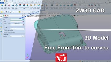 ZW3D คู่มือ สอนการใช้งาน CAD - Edit Face - Trim to Curves