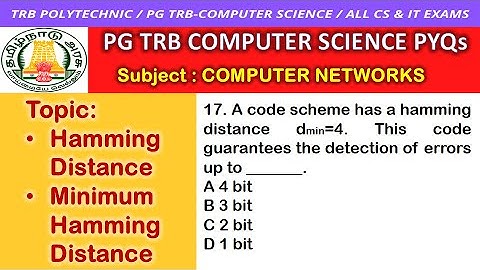 HammingDistance MinimumHammingDistance Tamil /PG TRB ComputerScience / TRB PolytechnicCSE /PG TRB CS