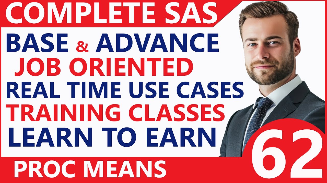 Complete SAS Tutorial for Beginners 👌 SAS Procedures ️ Proc Means - 62 ...