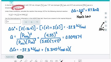 ALEKS: Calculating reaction free energy under nonstandard conditions