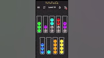 Ball Sort Color Water Puzzle Level 10 Walkthrough 🧪⚪️⚪️⚪️⁉️, Mystery Level, #shorts