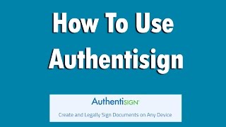 How to use Authentisign