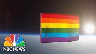 First Pride Flag Launched Into Stratosphere Via High-Altitude Balloon | NBC News