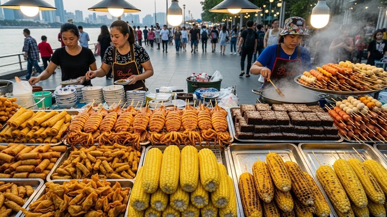 4K Walking Tour Cambodia: Nightlife In Phnom Penh city