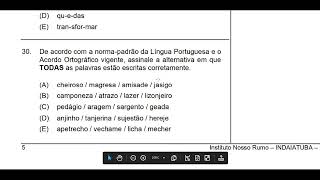 5 Questoes de PORTUGUES Concurso Anterior Banca Nosso Rumo Prova de Indaiatuba S