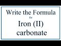 Iron II Carbonate Concepts