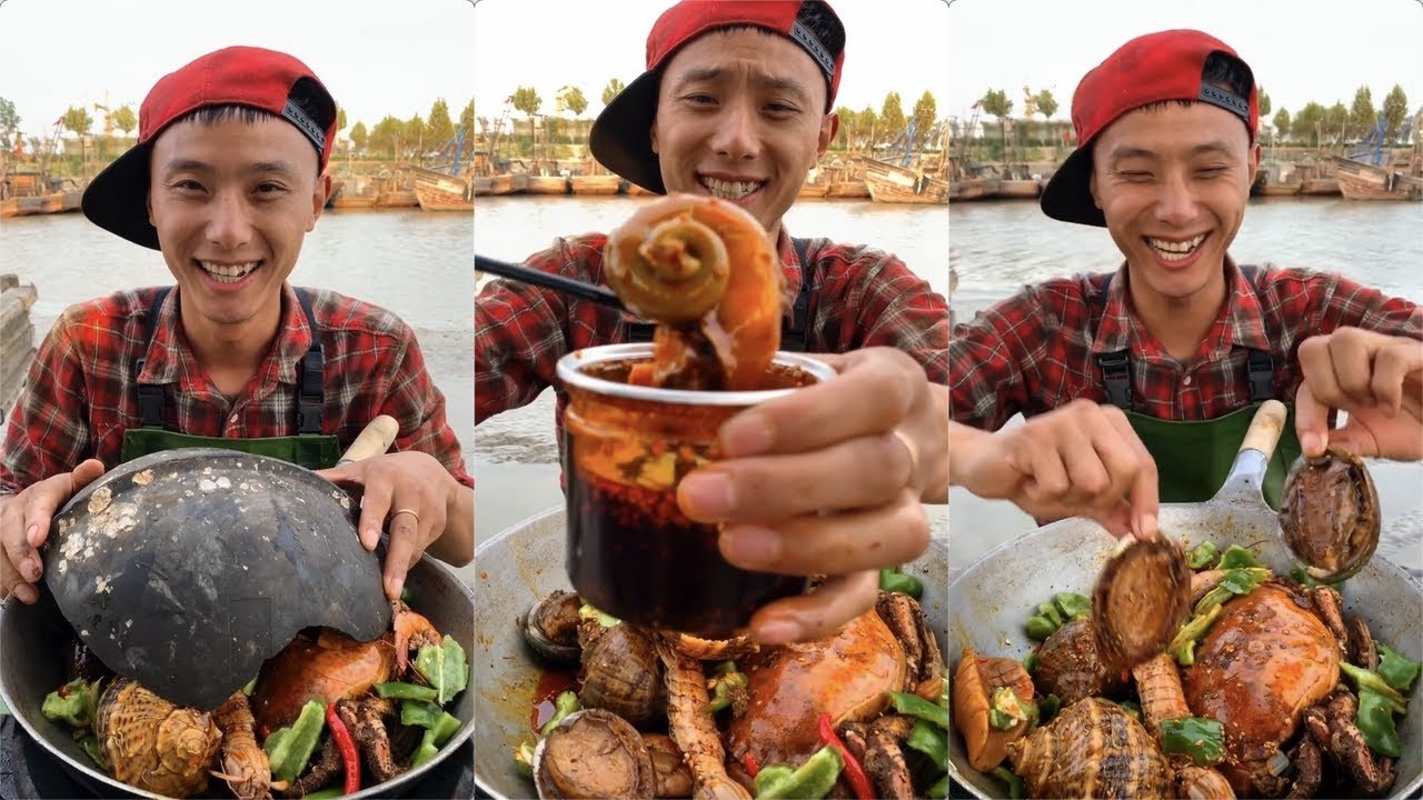 Fisherman Dagang cooked abalone, octopus, crab, conch, prawns and scallops today