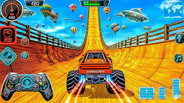 INSANE Monster Truck Mega Ramp JUMPS! Craziest Car Stunt Game | Android Gameplay