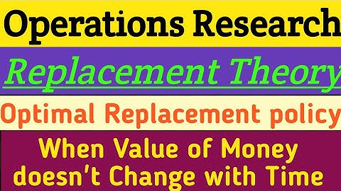 Replacement problem (Part-2) (When value of money doesn