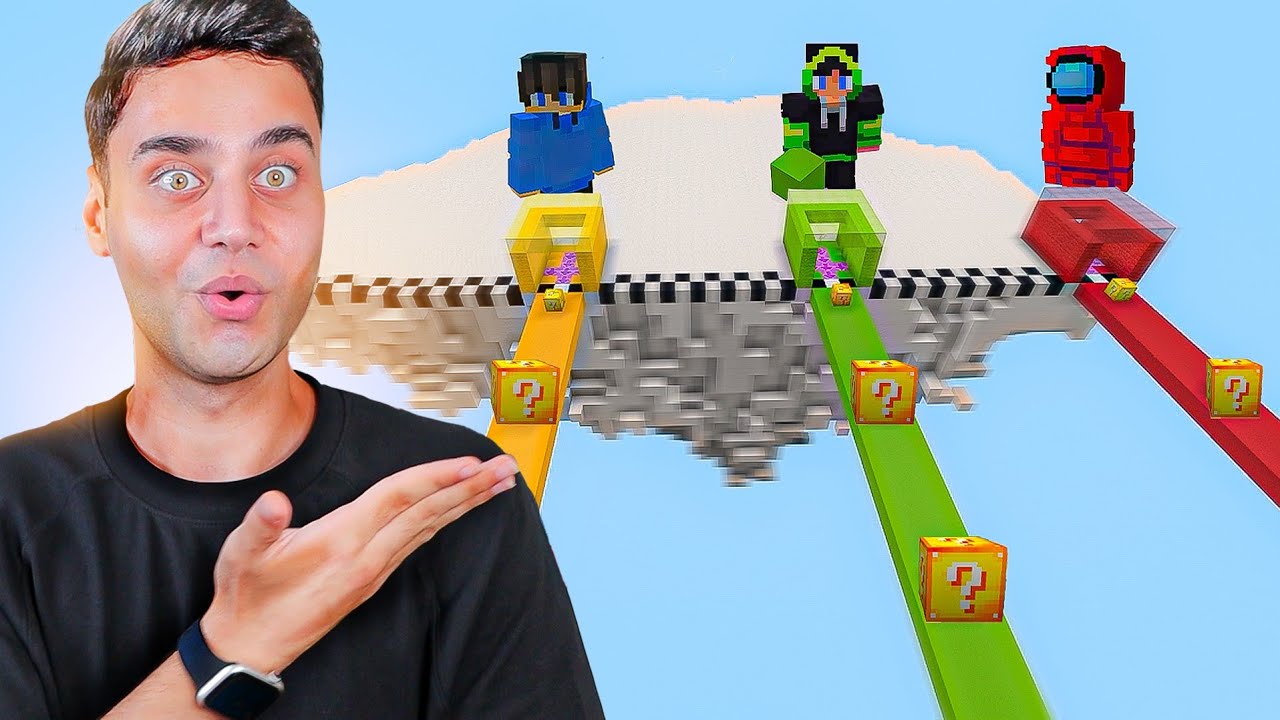 ماين كرافت | سباق بلوكات الحظ 🔥| Luke Block Race