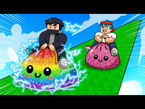 RAINBOW GLITTER SQUISHY DUMPLING RACE!!