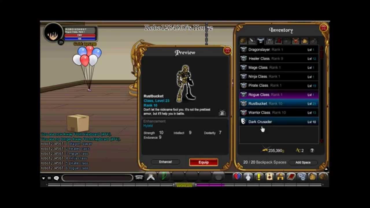 AQW All Non Member Classes/Armour YouTube