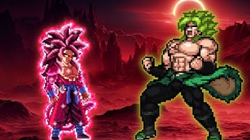 Goku SSJ4 OP(All Form) VS Broly DBS V2 OP in Jump Force Mugen