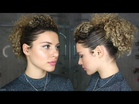 simple-5-minute-natural-hair-updo-on-medium-length-curly-hair-(no-heat)