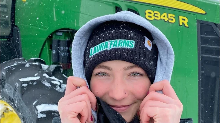 8345R and 8330 John Deere Tractors in a Blizzard