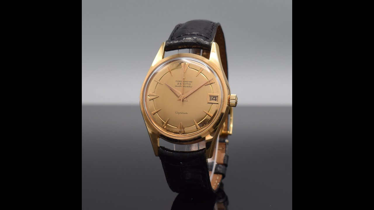 Zenith Captain vintage 18k pink gold chronometer