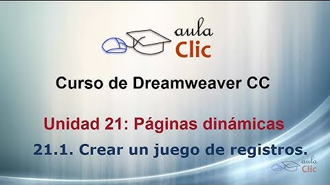Curso de Dreamweaver CC. 21.1. Crear un juego de registros.