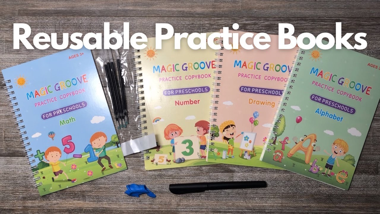4 Magic Practice Books Reusable Full English Preschool Hard - Temu
