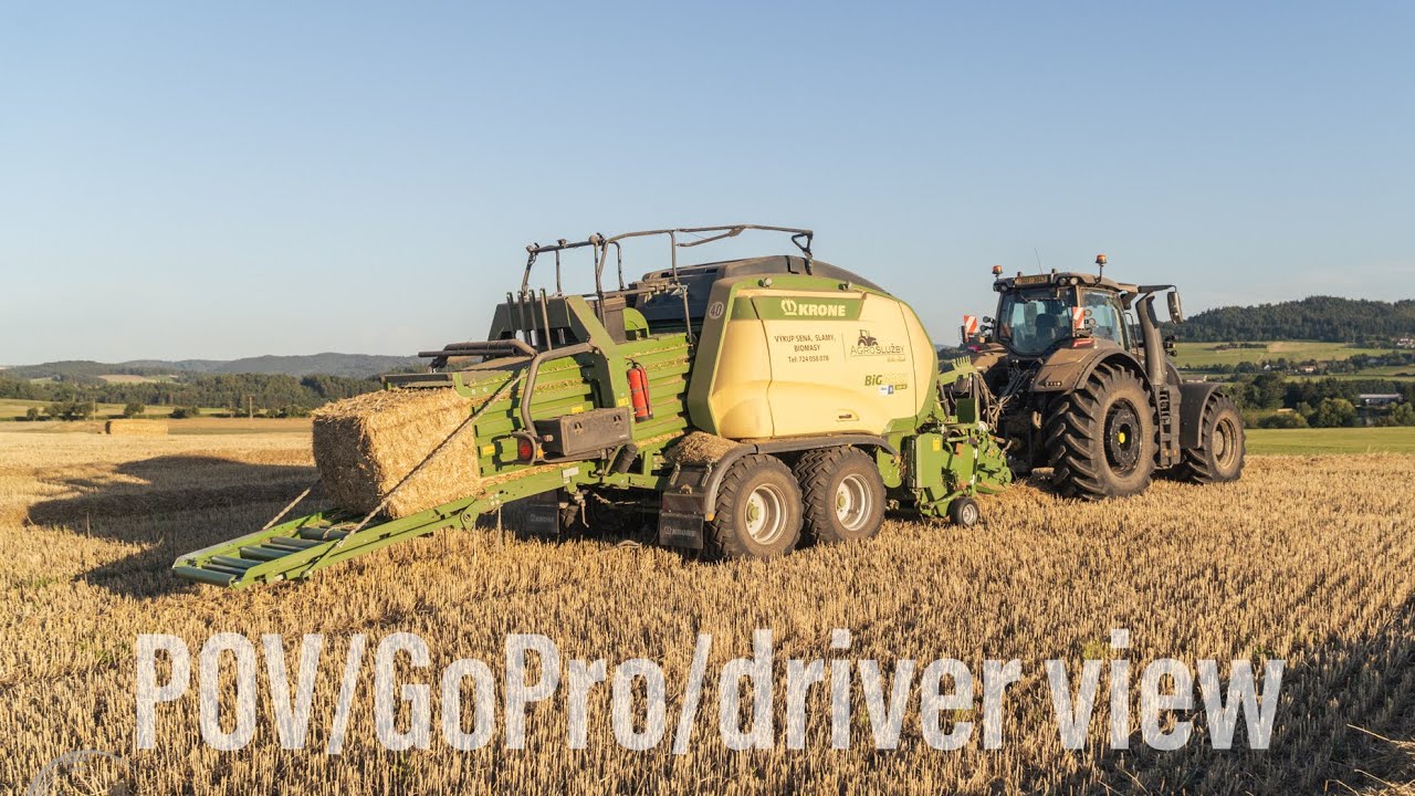 POV/GoPro/driver view -  ranní údržba lisu Krone BigPack 1290VC 5. generace + Valtra S416 BOSS