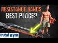 Where to set resistance bands for a total gym