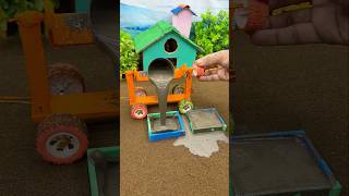 😱 Real Working Mini Tractor Making Cement Pillar | Amazing DIY Construction Machine 🚜 #shorts